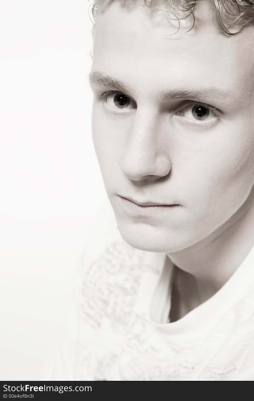 A man model portrait in the studio. A man model portrait in the studio