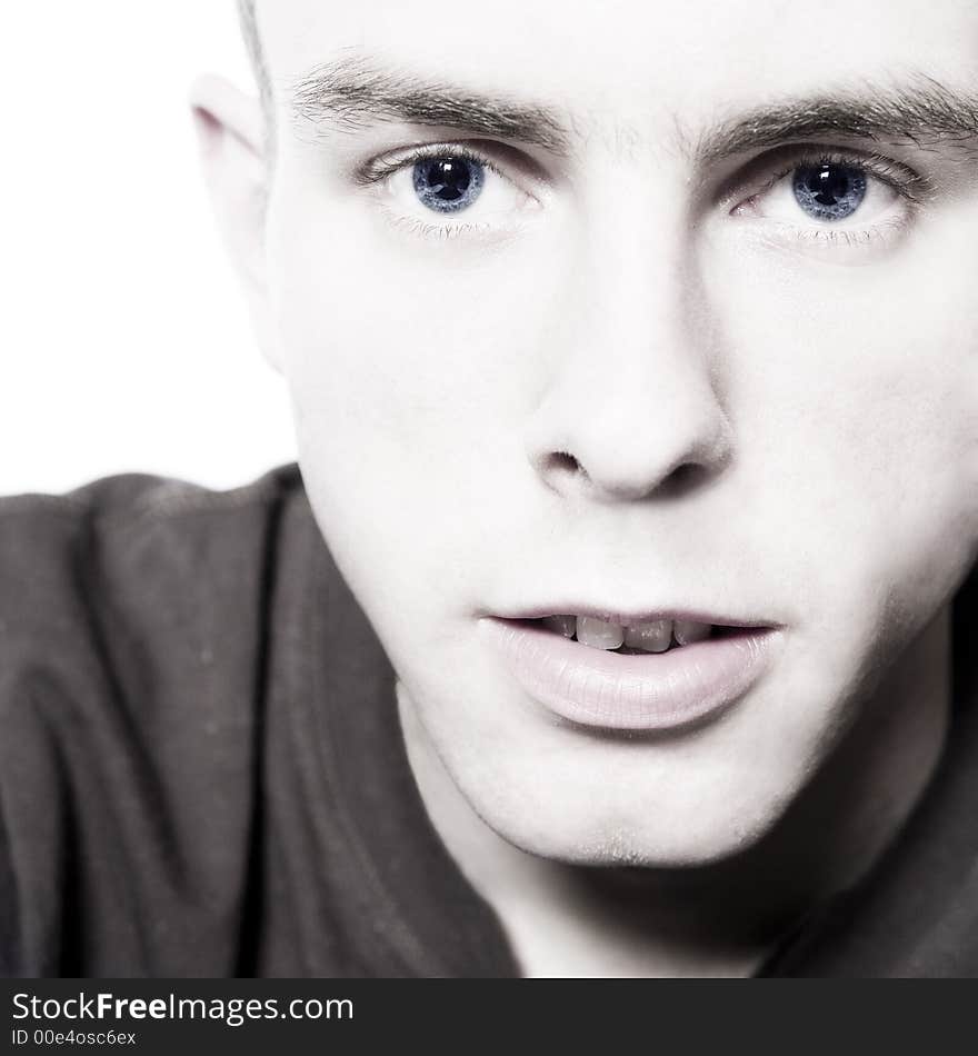 A man model portrait in the studio. A man model portrait in the studio