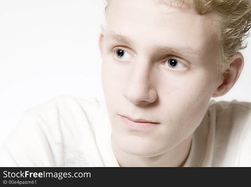 A man model portrait in the studio. A man model portrait in the studio