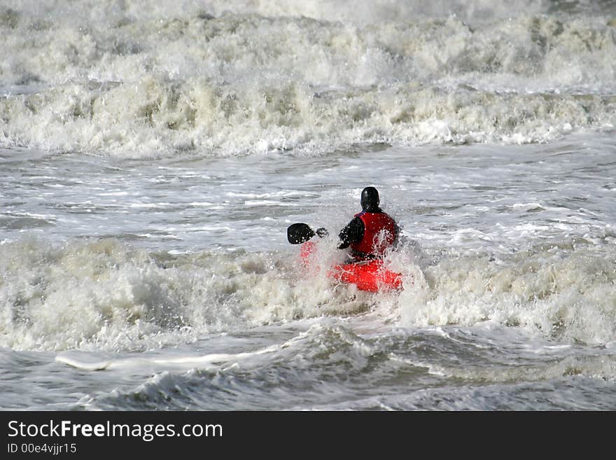 Canoe In Wild Water