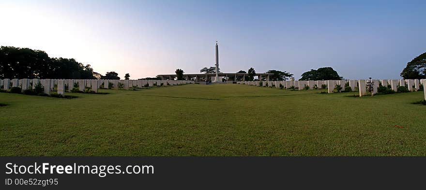 Panoramic view of Kranji Commonwealth War Memorial, Cemetery. Panoramic view of Kranji Commonwealth War Memorial, Cemetery