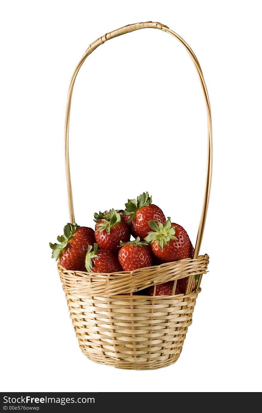 Fresh red strawberries on white background