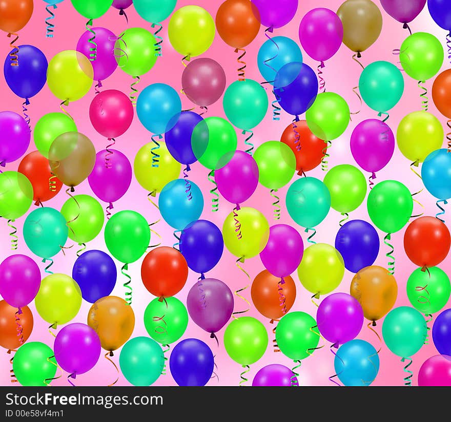 A background of many colorful balloons. A background of many colorful balloons