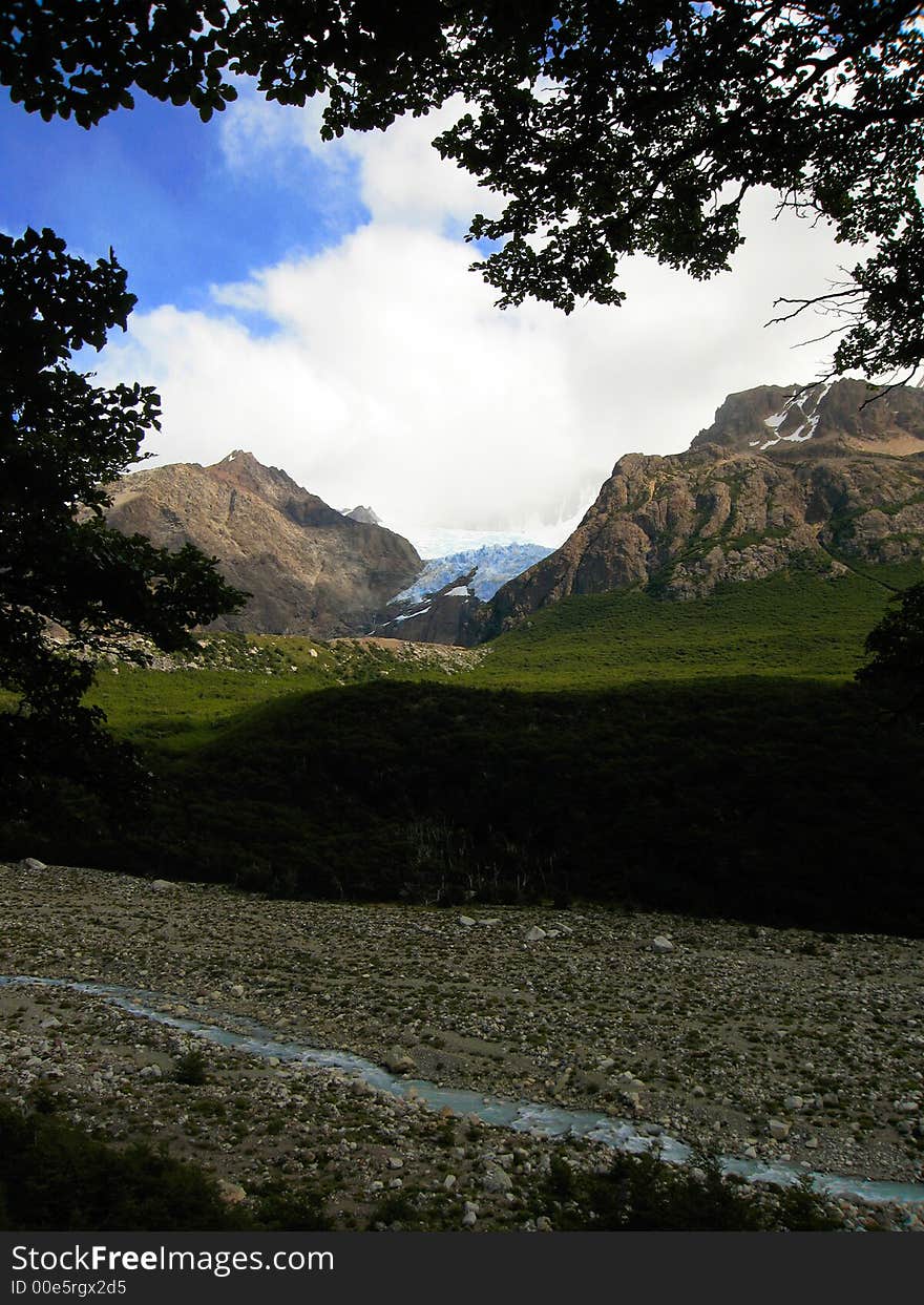 View of one of the many glaciers in the Los Glaciares National Park