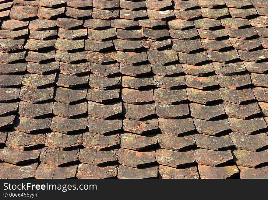 Close up of an damaged old roof. Close up of an damaged old roof