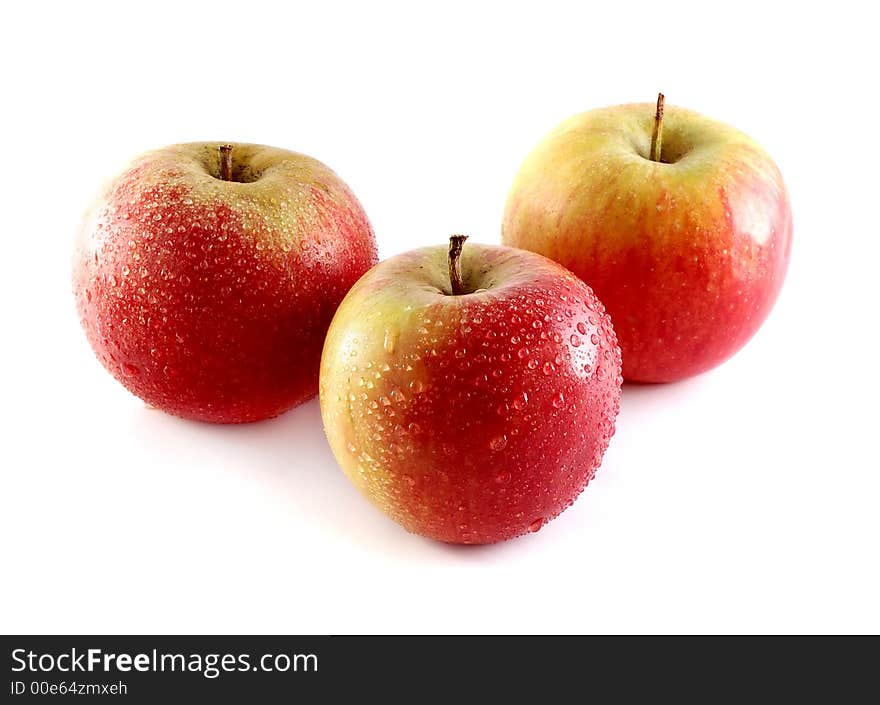 Photo of isolated fresh red apples.