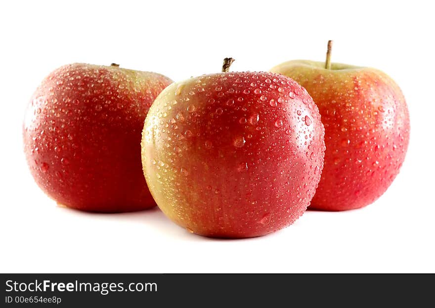 Photo of isolated fresh red apples.