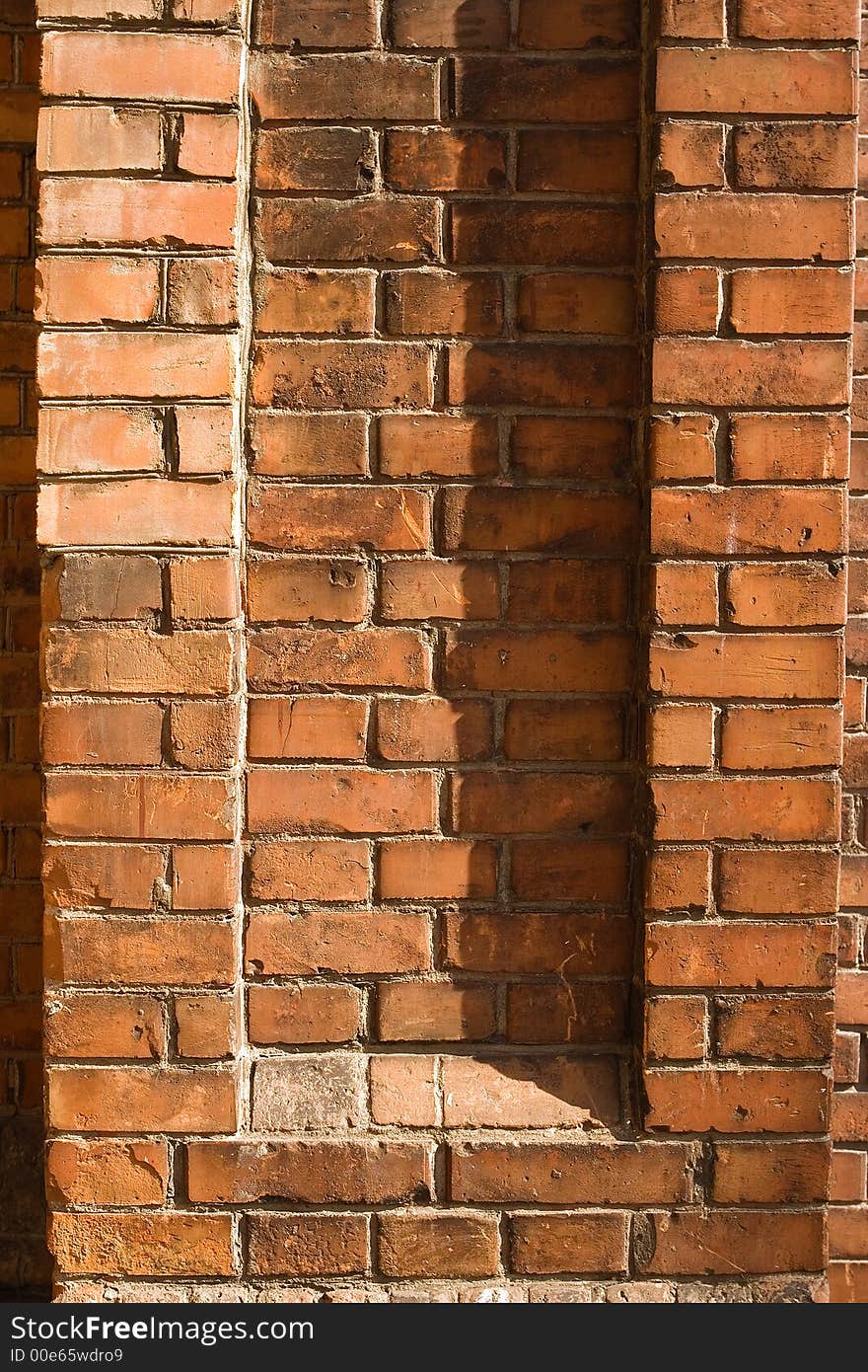 Old wall from a red brick