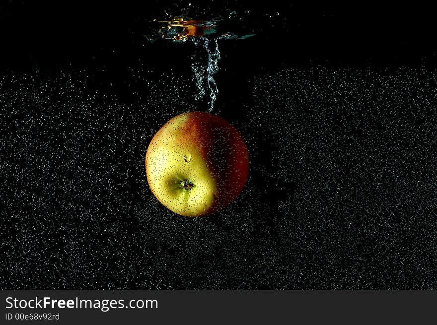 Photo of water splash on a black background.