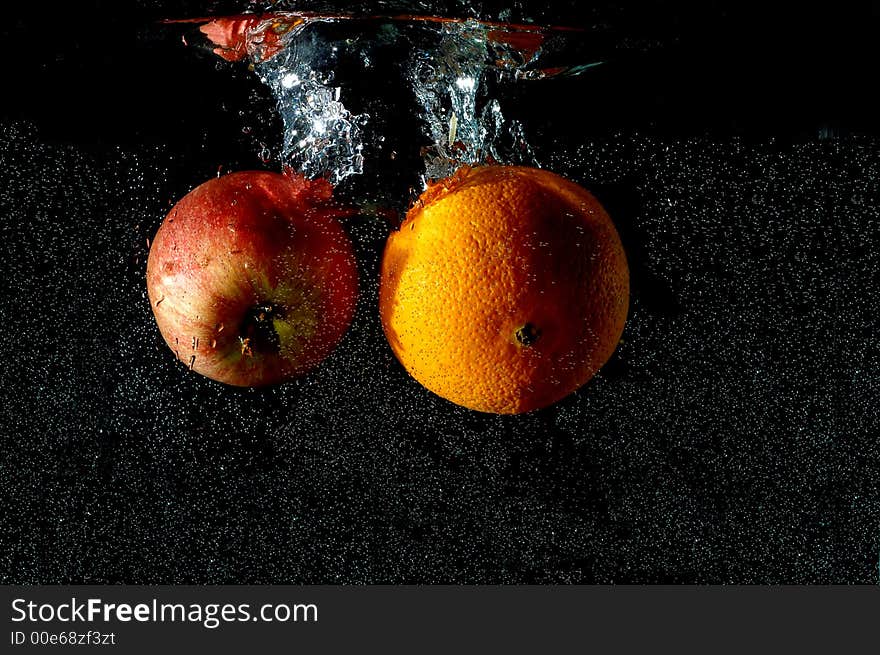 Photo of water splash on a black background.