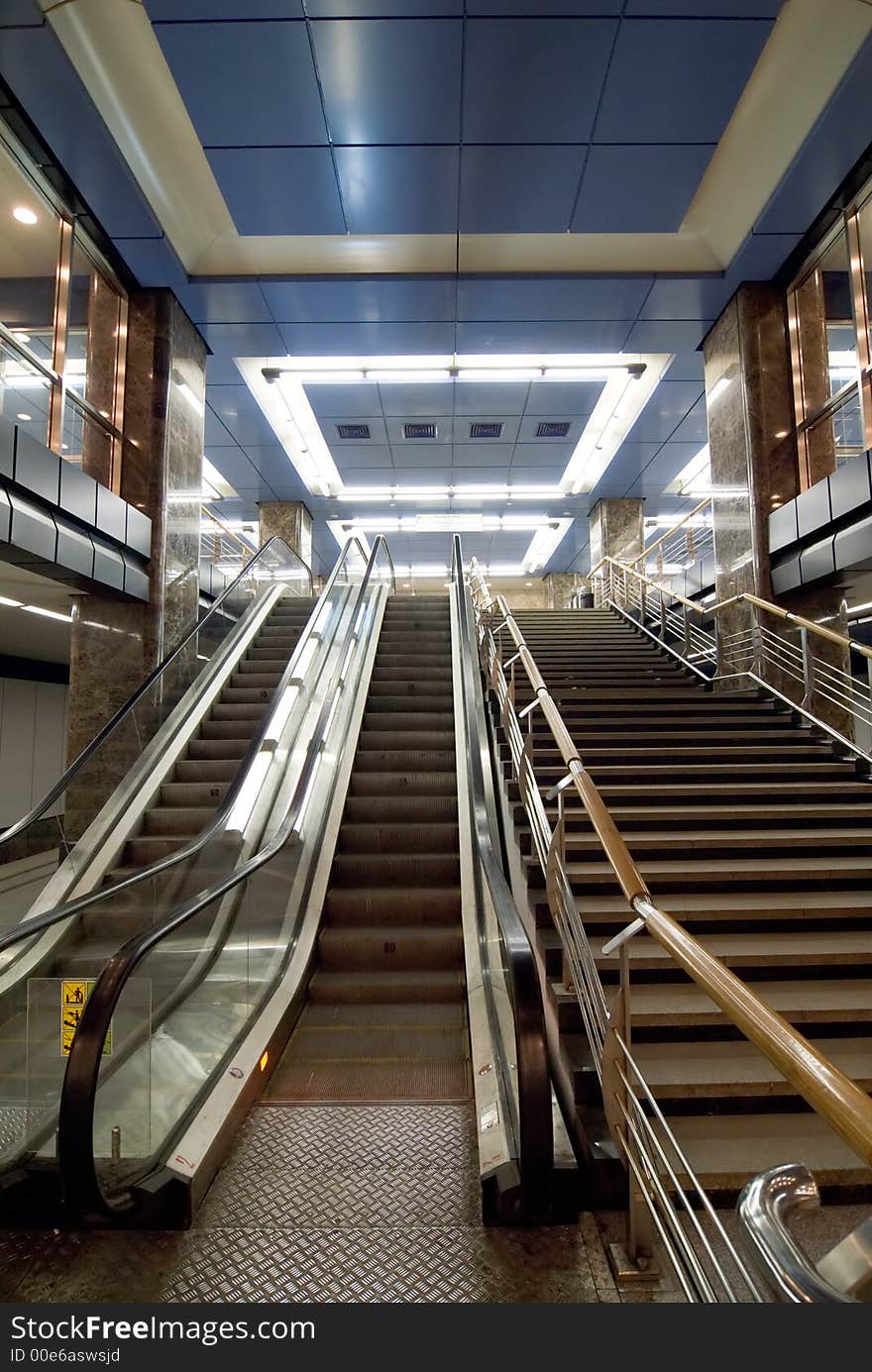 Moscow subway escalator