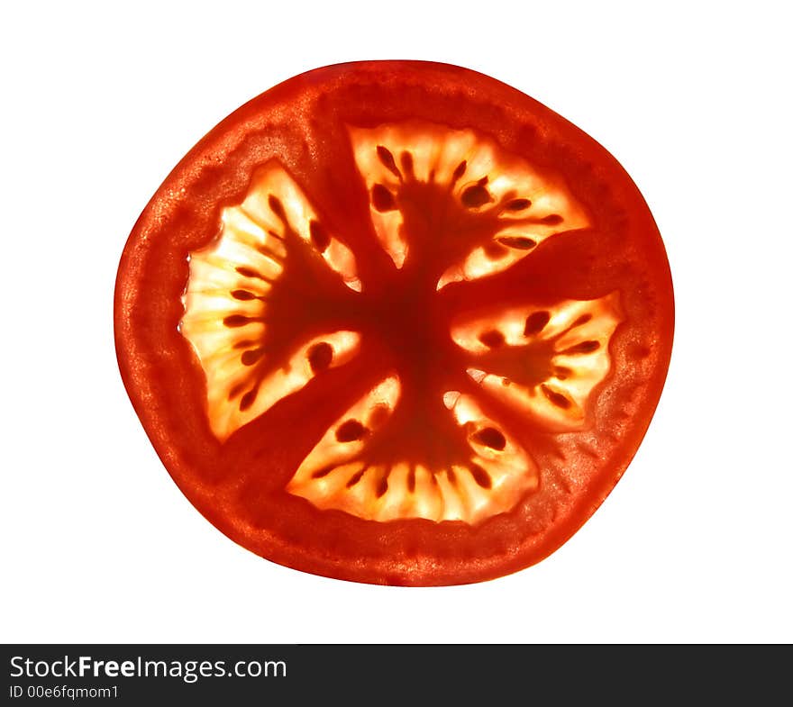 Red Tomato cuted on white background (isolated). Red Tomato cuted on white background (isolated)