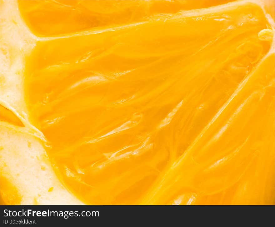 Piece of fresh lemon - close up