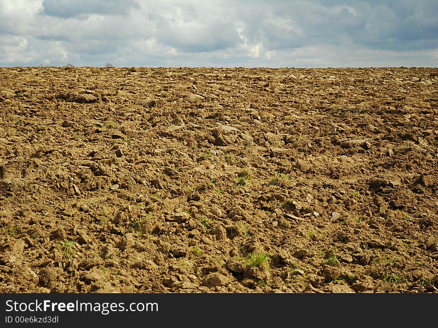 Agricultural plowed field - spring fields