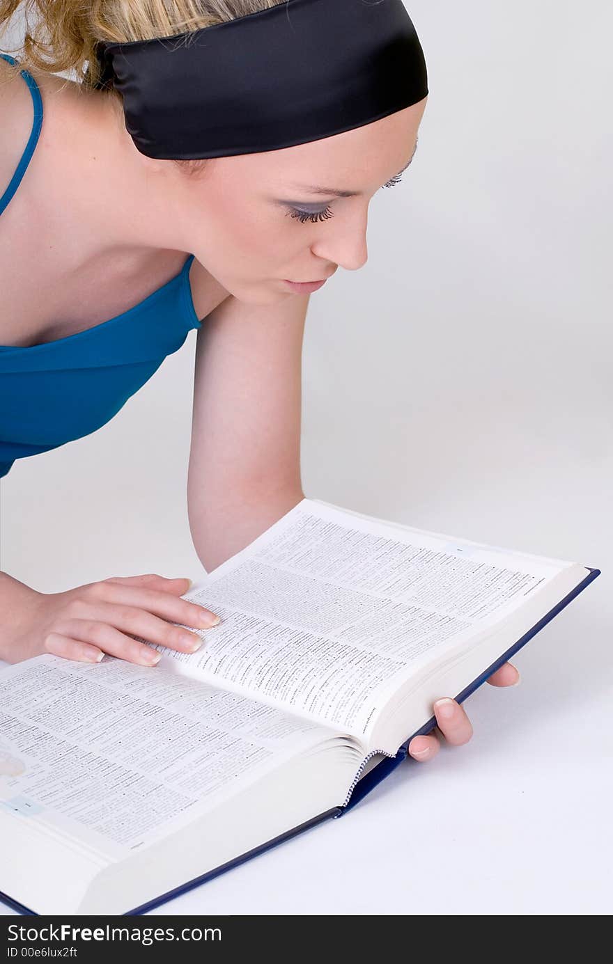 Young girl studying for the exams. Young girl studying for the exams