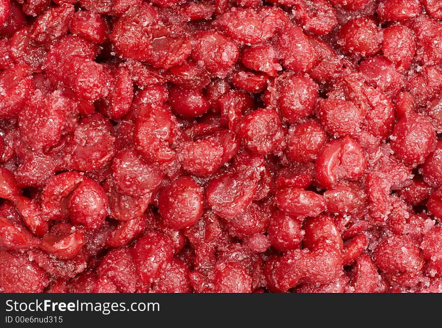 Crushed cherries in sugar