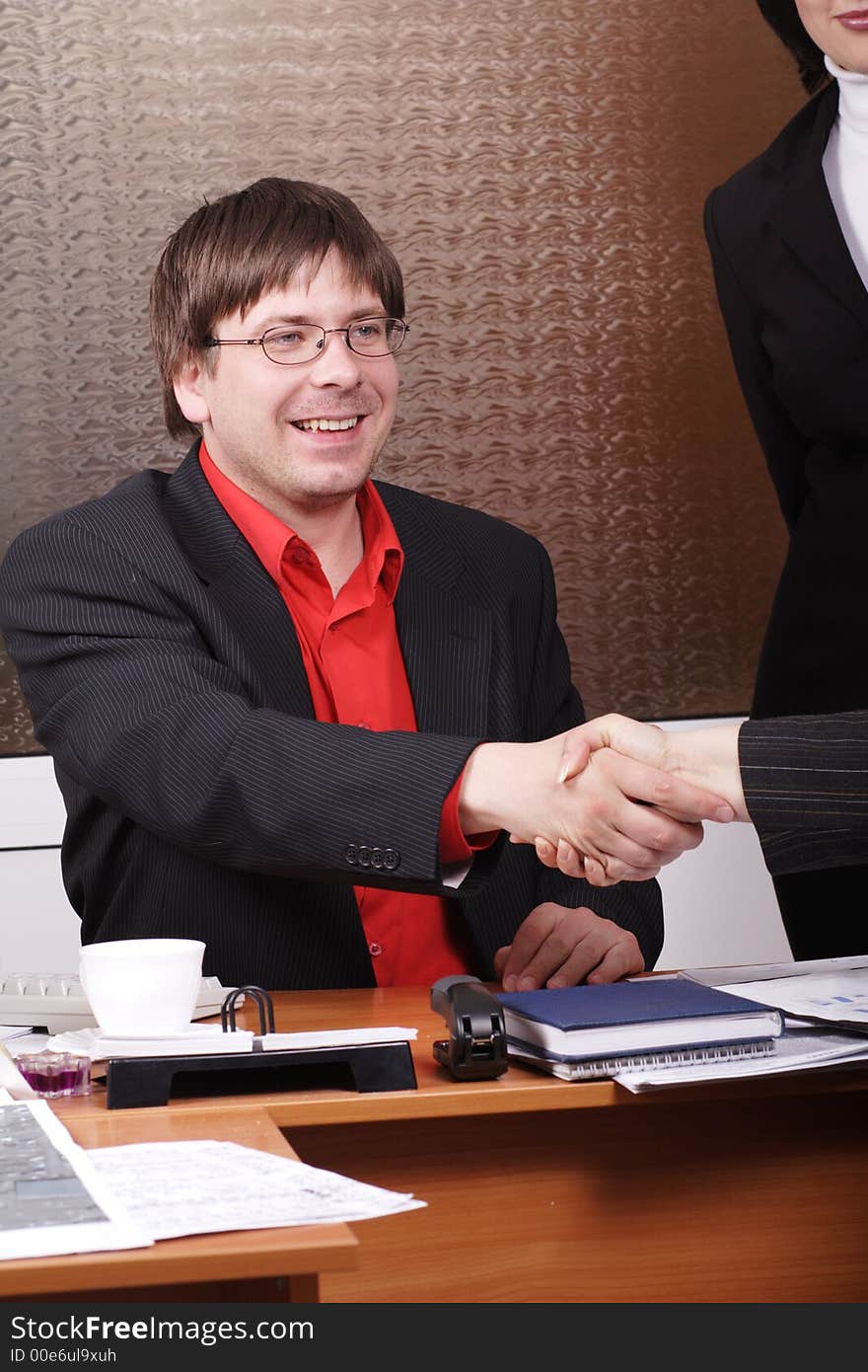 Portrait of a businessman in a working process. Portrait of a businessman in a working process