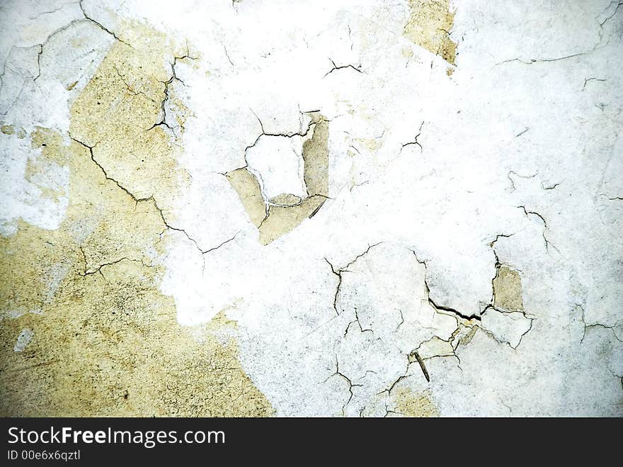 Ceiling with various cracks on size. Ceiling with various cracks on size