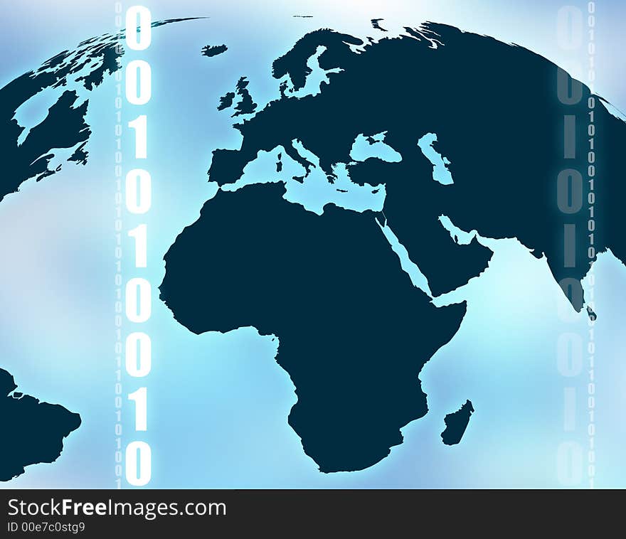 Abstract gradient background with part of world map and figures. Abstract gradient background with part of world map and figures.