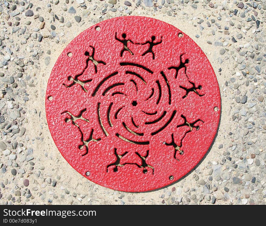 Circular plaque of children holding hands. Circular plaque of children holding hands