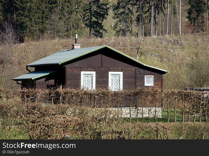 Wooden house uder the Low Tatras mountains in Slovakia