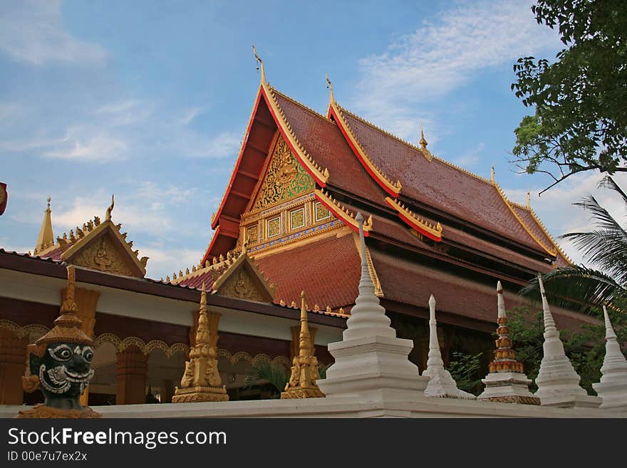 Buddhist temple in Vientiane, Laos