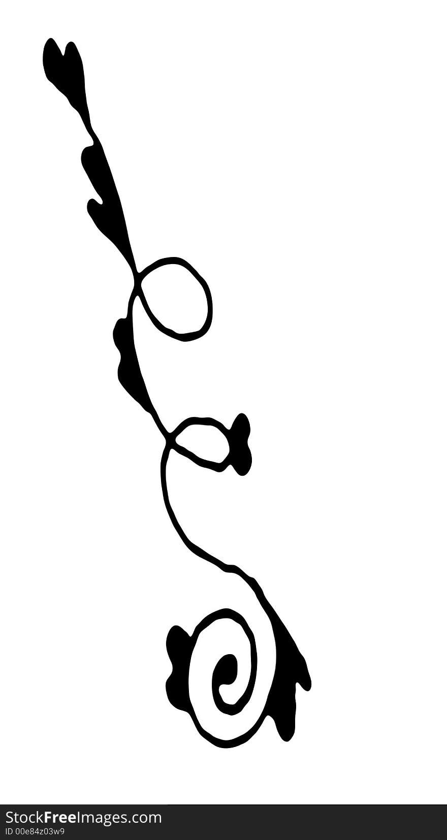 A black and white scroll with drooping leaves that I drew. A black and white scroll with drooping leaves that I drew.