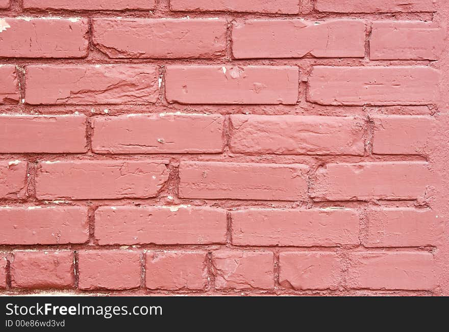 A painted brick wall in horizontal format. A painted brick wall in horizontal format.