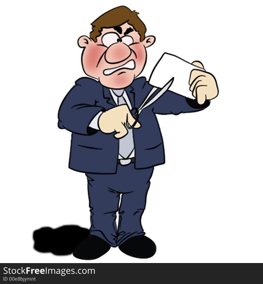 An illustration of a man holding a card in his hand with an impression of frustration and anger on his face. Image can be used along with the next image (Happy Guy) in designs and promotions about credit cards, phone cards, and different types of cards to show the before/after impressions. An illustration of a man holding a card in his hand with an impression of frustration and anger on his face. Image can be used along with the next image (Happy Guy) in designs and promotions about credit cards, phone cards, and different types of cards to show the before/after impressions.