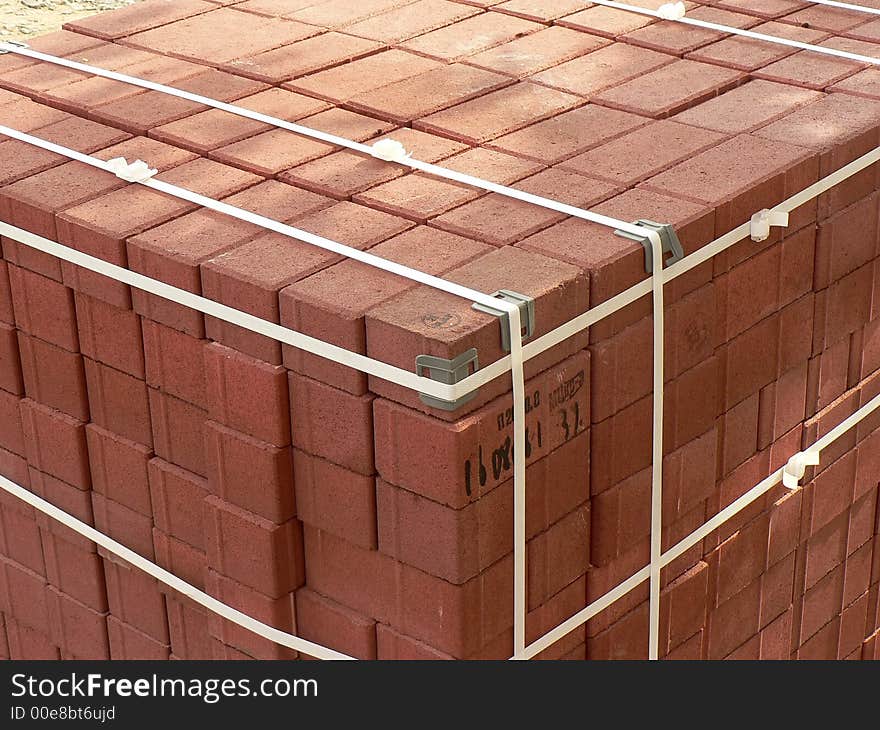 Cube of building stone at the street of our city