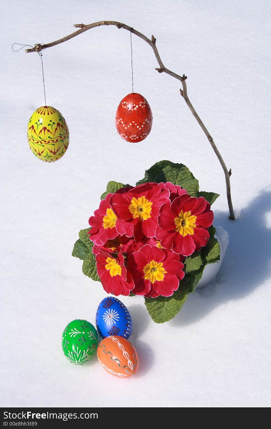 Easter Eggs in the snow. Easter Eggs in the snow