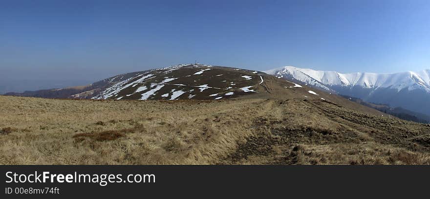 Beautiful panorama of the mountains in early spring. Beautiful panorama of the mountains in early spring