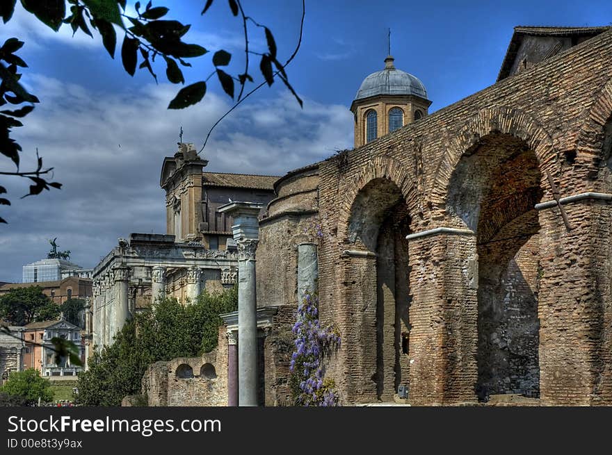 Remaining buildings of the Forum Romanum