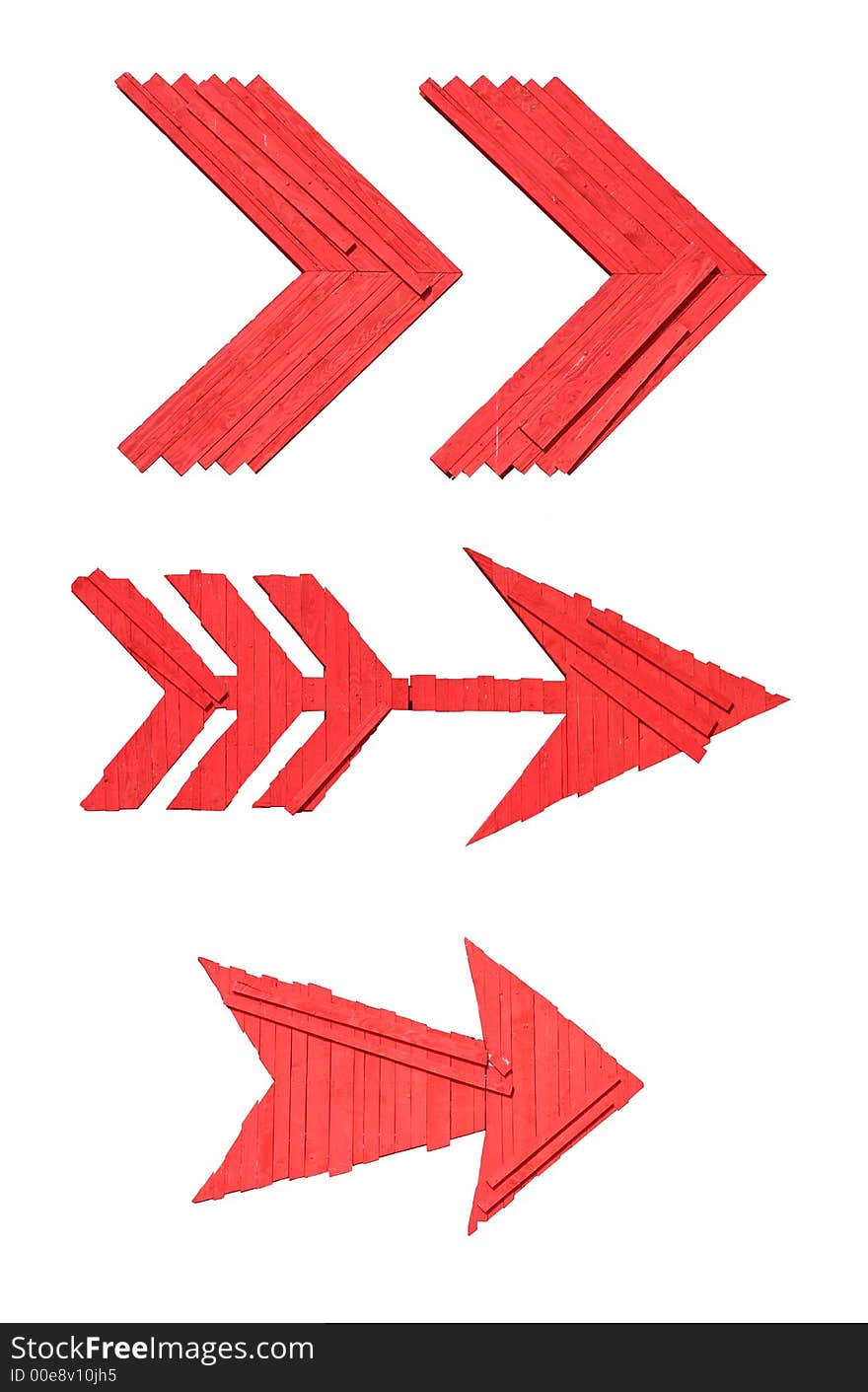 Red arrow signs