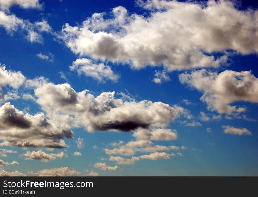 Clouds and blue sky in the pacific northwest