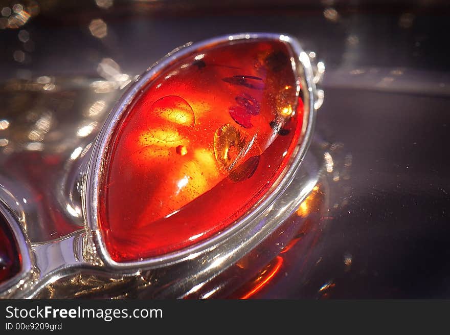 An amber bracelet in water from Poland close up