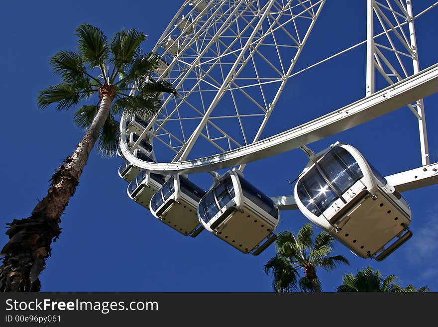 Ferris wheel on a sunny morning at the resort. Ferris wheel on a sunny morning at the resort