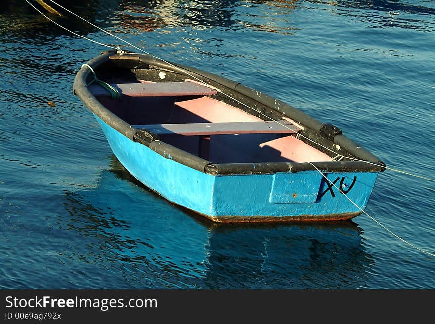 Boat in blue sea