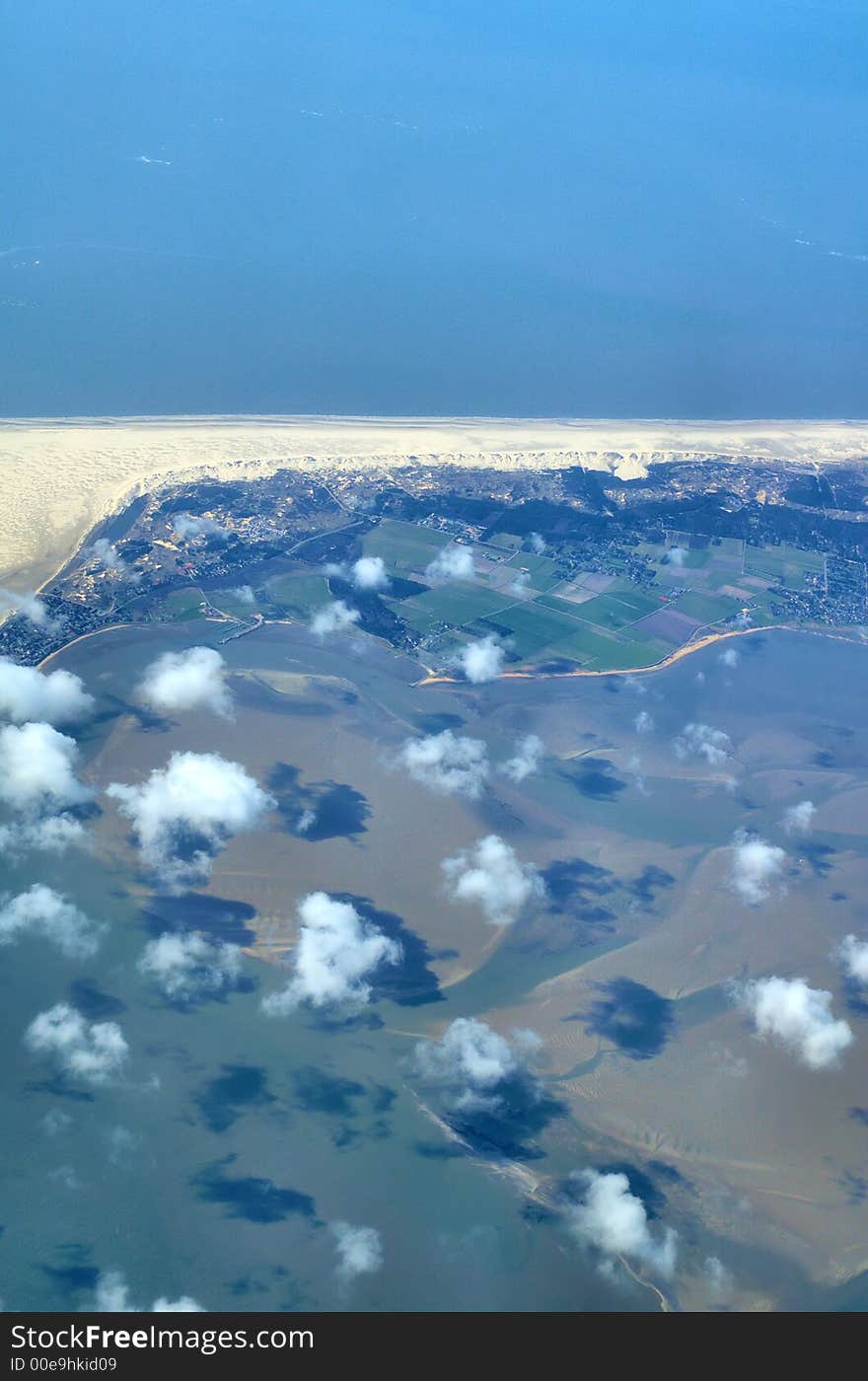 View over wadden sea islands