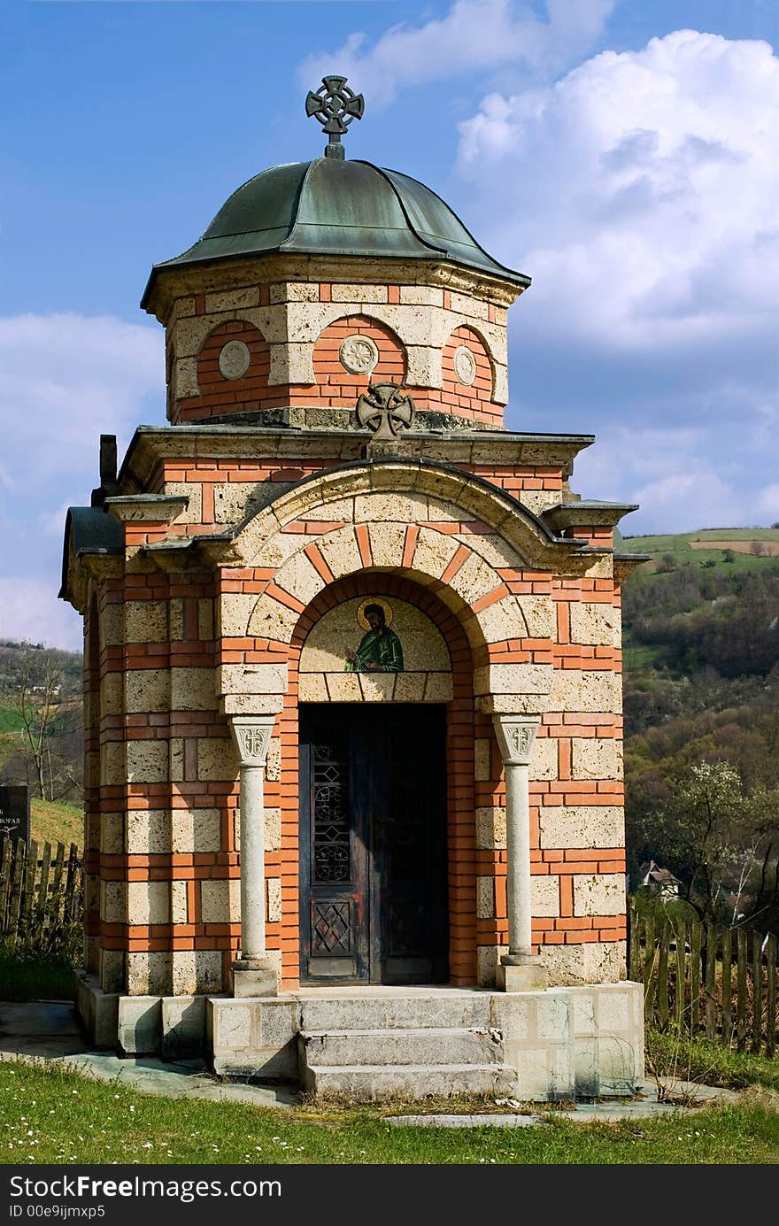 Village chapel in the early spring