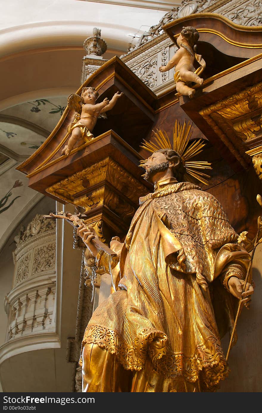 A statue of a Saint in St. Michael's Church of Bamberg, Germnay. A statue of a Saint in St. Michael's Church of Bamberg, Germnay.