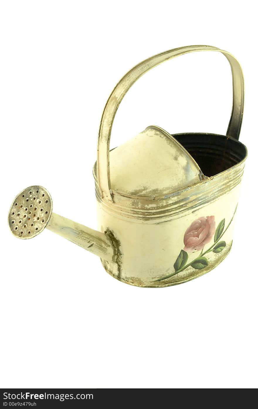 Watering can over white, isolated from the background. Watering can over white, isolated from the background