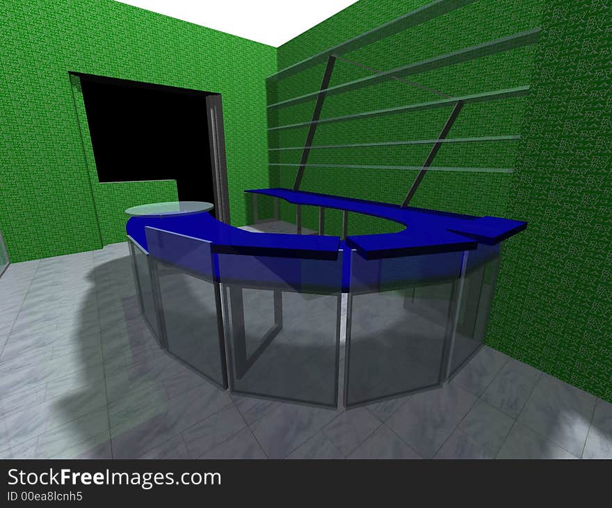 3D rendering of an office