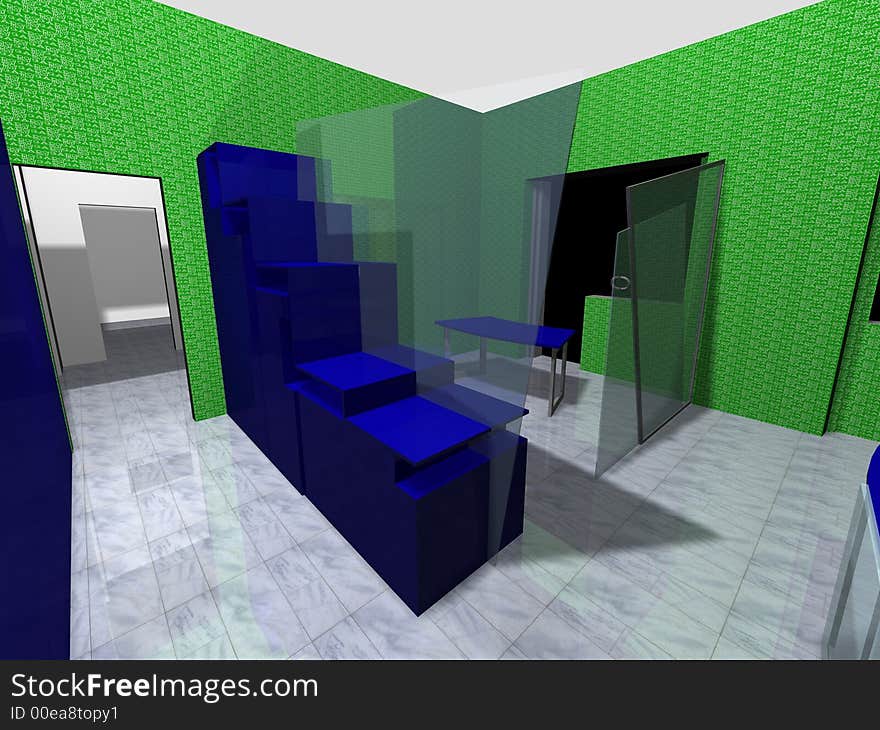 3D rendering of an office