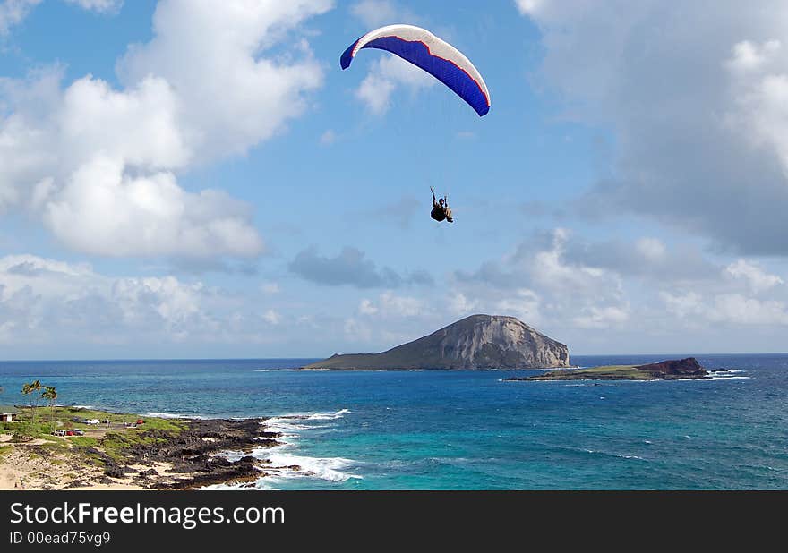 Parachuter over Hawaii