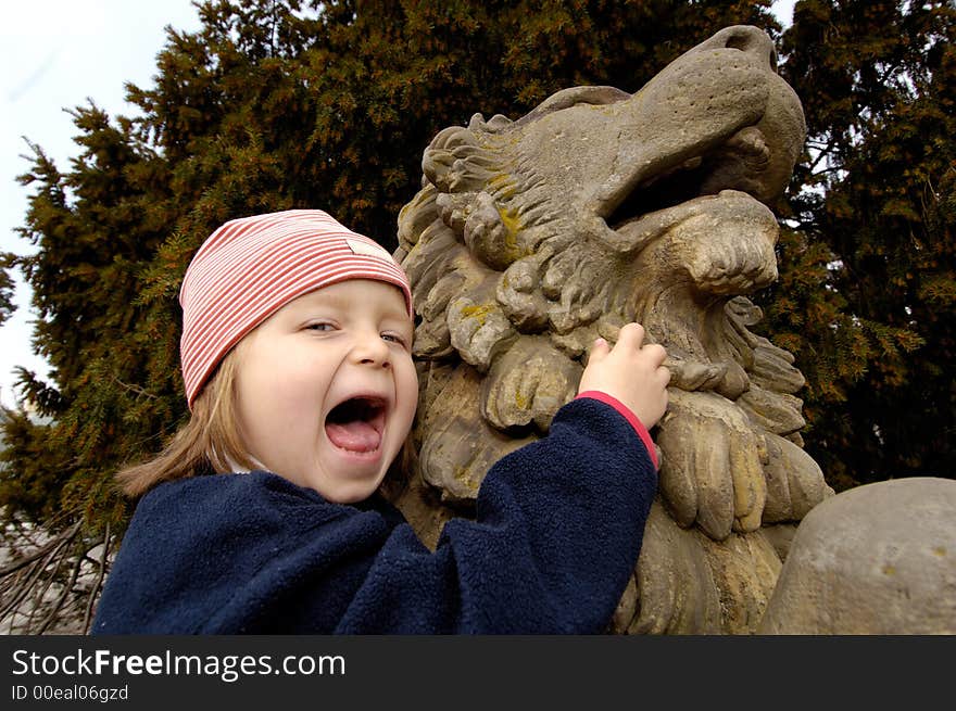 Little Girl And Lion