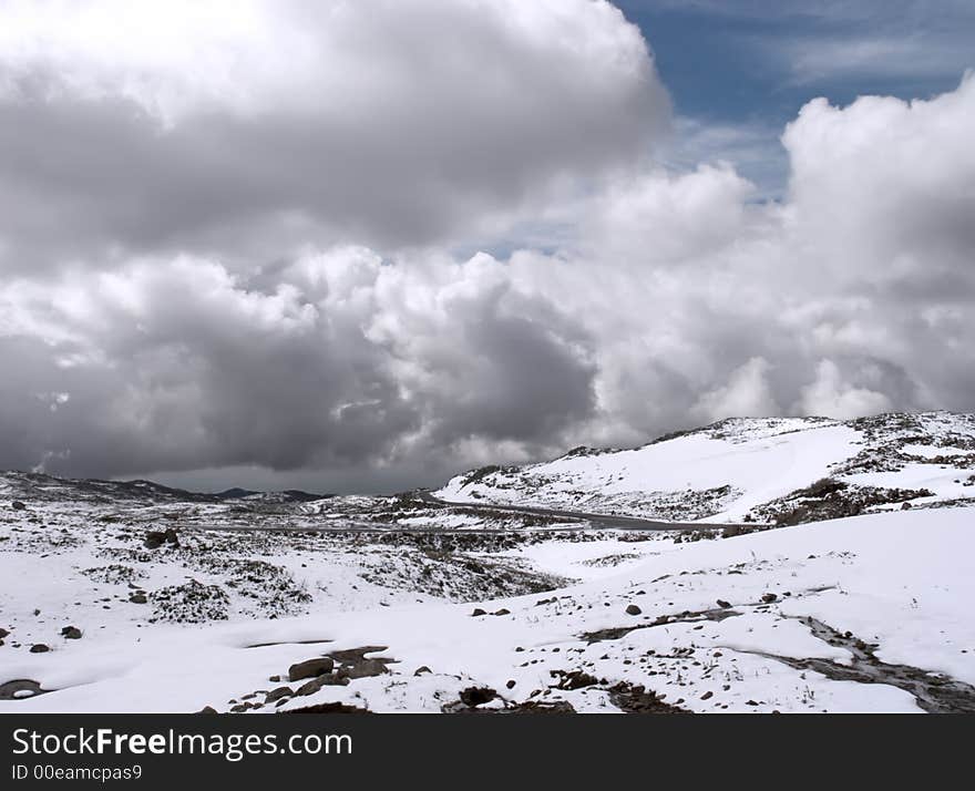 Cloudscape in high mountains area. Cloudscape in high mountains area