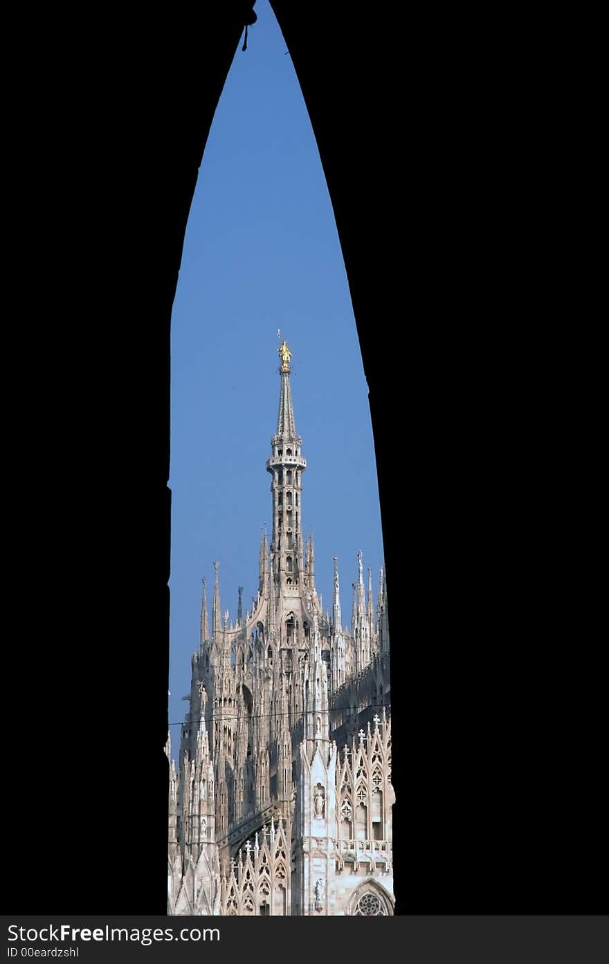 View of Milan Cathedral in Italy, great example of gothic architecture. View of Milan Cathedral in Italy, great example of gothic architecture