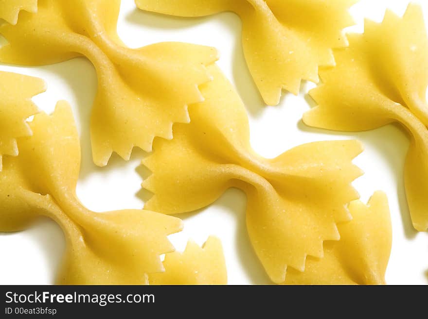 Close up of the Farfalle Pasta Uncooked