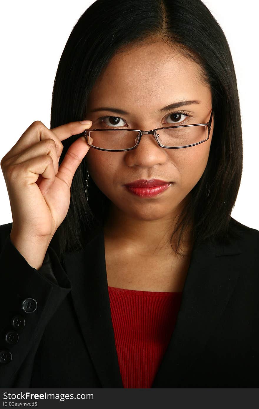 Beautiful Chinese Indonesian business woman, with glasses. Beautiful Chinese Indonesian business woman, with glasses.